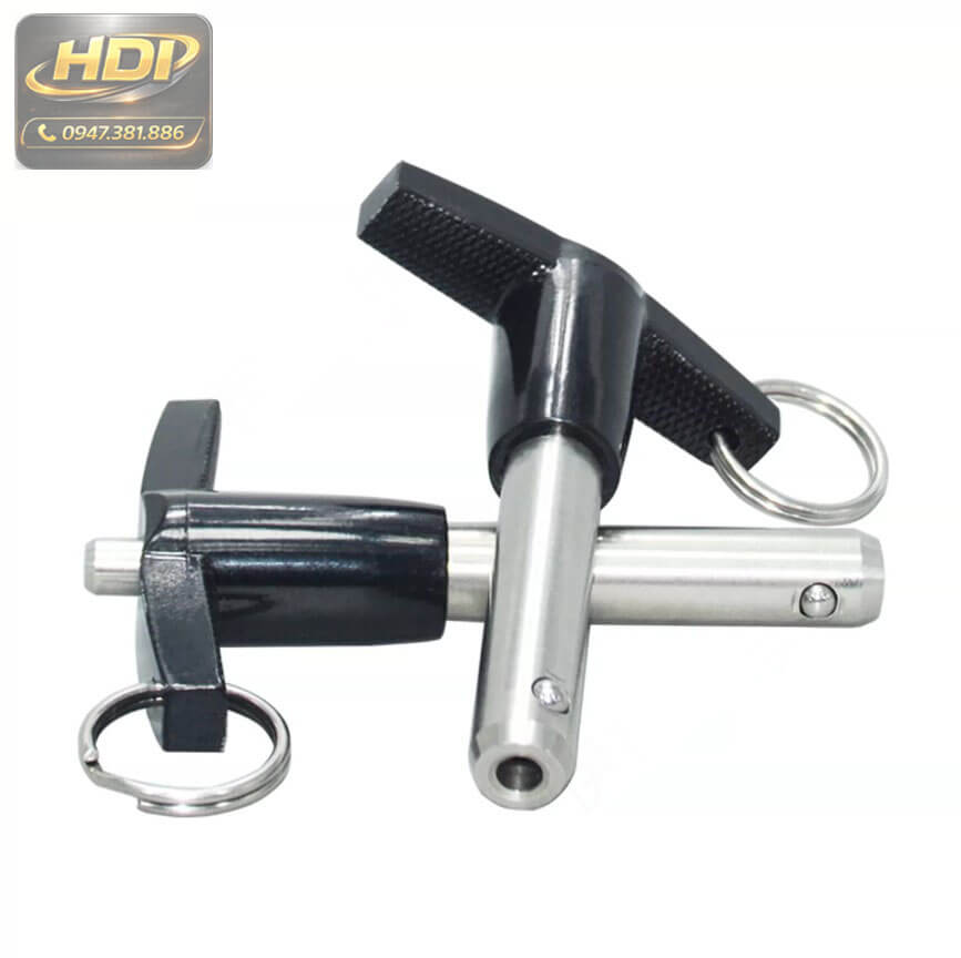 Chốt rút nhanh inox 304 tay chữ T MT193 bi khóa an toàn - Ảnh 2