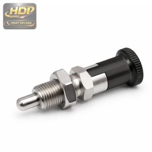 chốt định vị lò xo tự khóa núm xoay inox ren ngoài