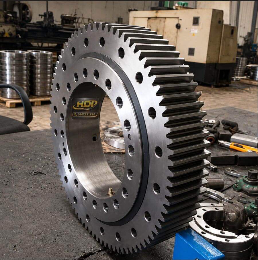 Chi tiết vòng bi mâm xoay răng ngoài module lớn gia công CNC chính xác