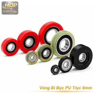 Vòng bi bọc nhựa PU trục 8mm nhiều kích thước