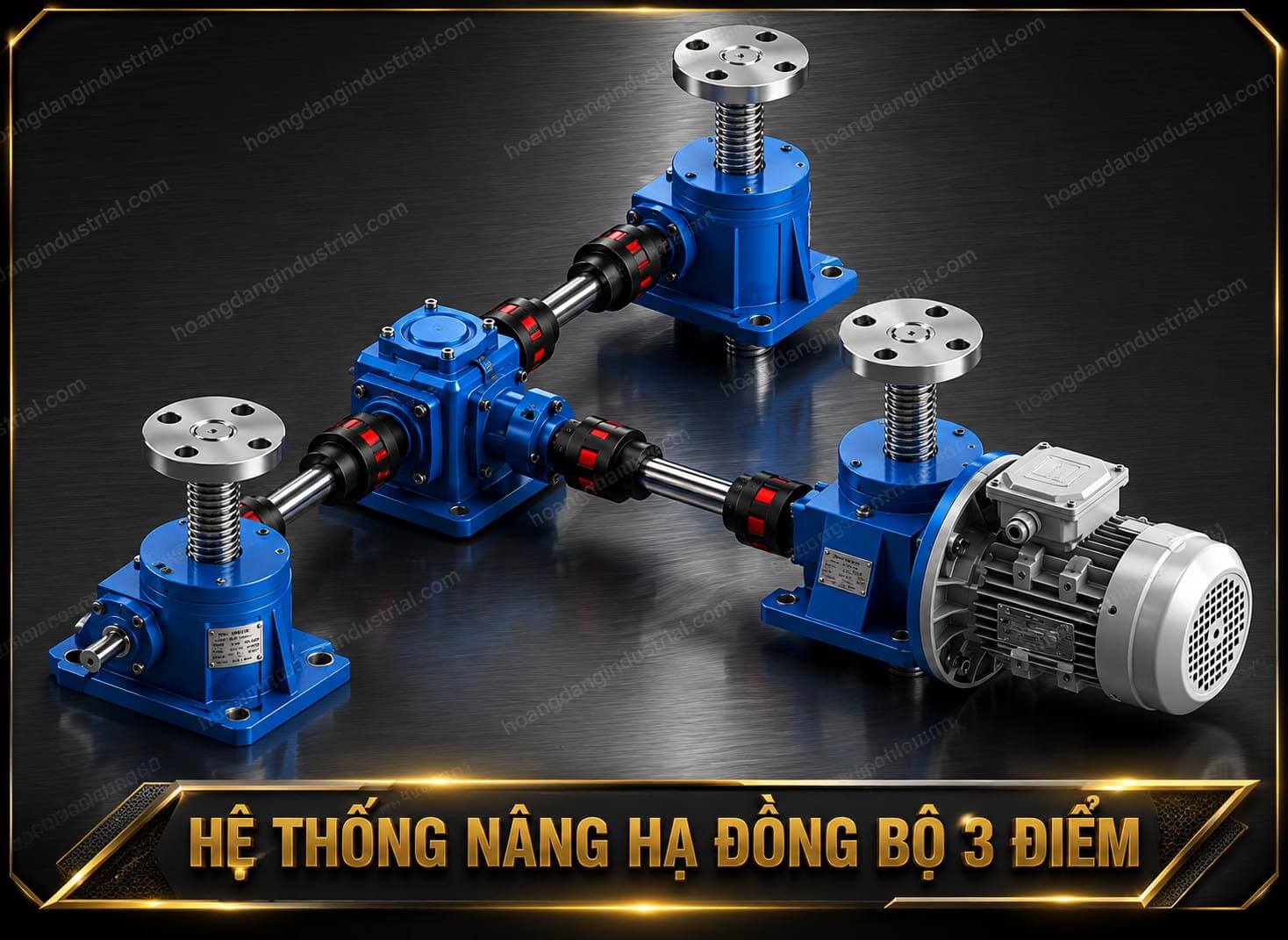 Hệ thống nâng hạ đồng bộ 3 điểm bằng kích vít me SWL