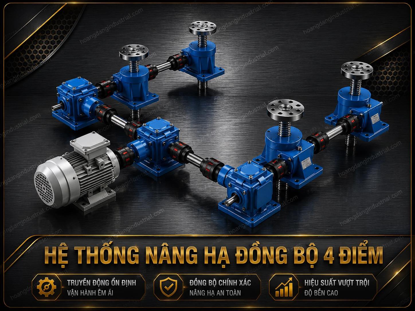 Hệ thống nâng hạ đồng bộ 4 điểm bằng kích vít me SWL