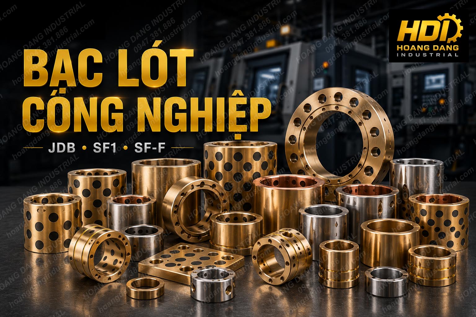 Bạc lót công nghiệp JDB SF1 SF-F Hoàng Đăng Industrial