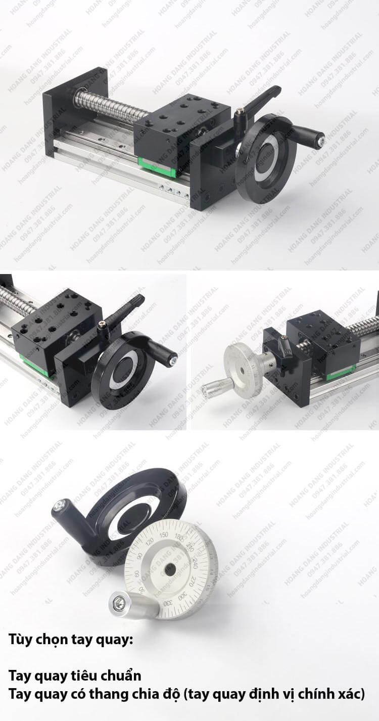 Bàn trượt GXS80 lắp tay quay chia độ định vị chính xác