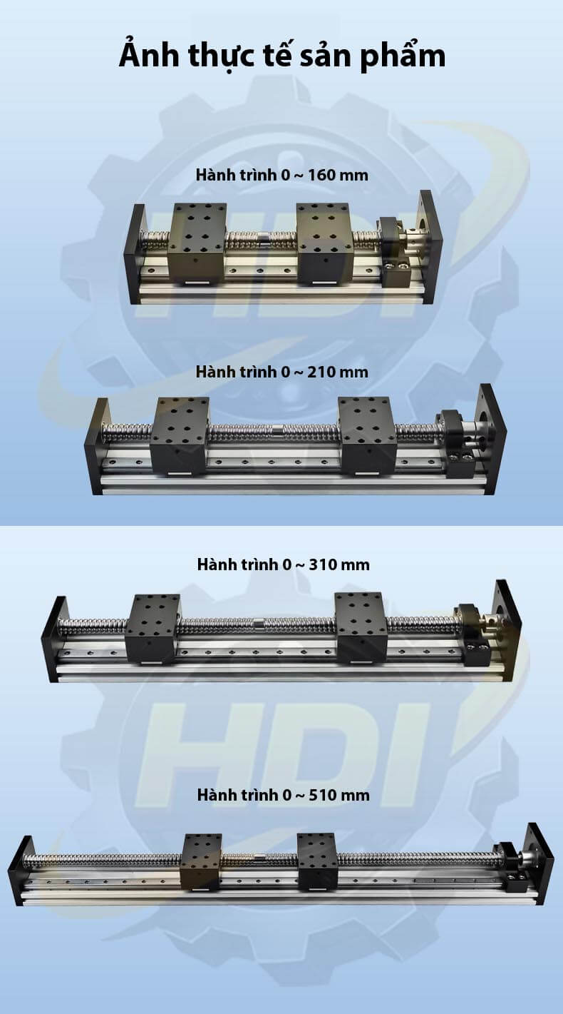 Các phiên bản hành trình của bàn trượt tuyến tính đối hướng BGX80A