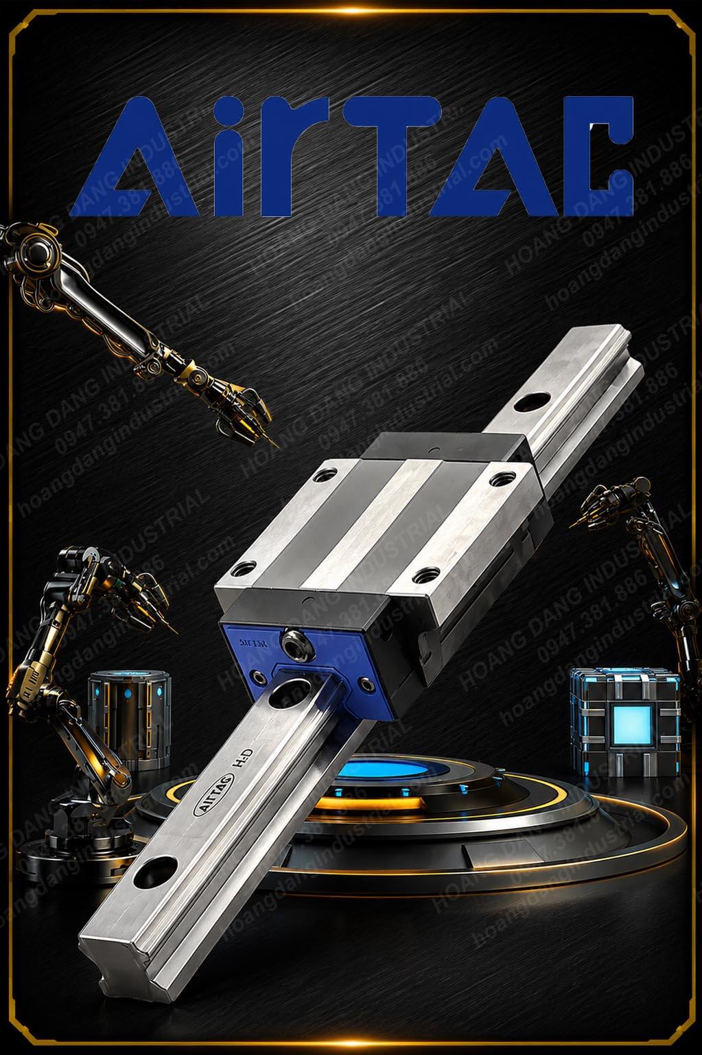 Con trượt Airtac và ray trượt tuyến tính Airtac chính hãng dùng cho máy CNC, robot và hệ thống tự động hóa.