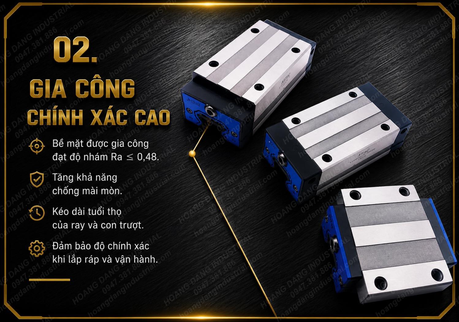 Con trượt Airtac được gia công chính xác giúp tăng khả năng chống mài mòn và độ bền.
