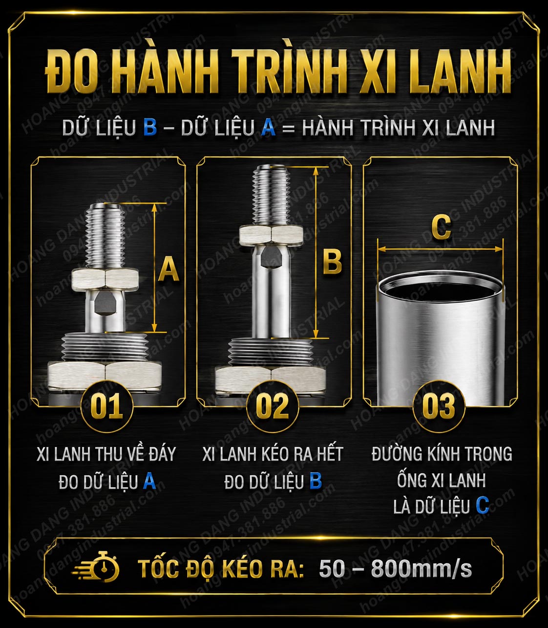 Cách đo hành trình xi lanh inox MA