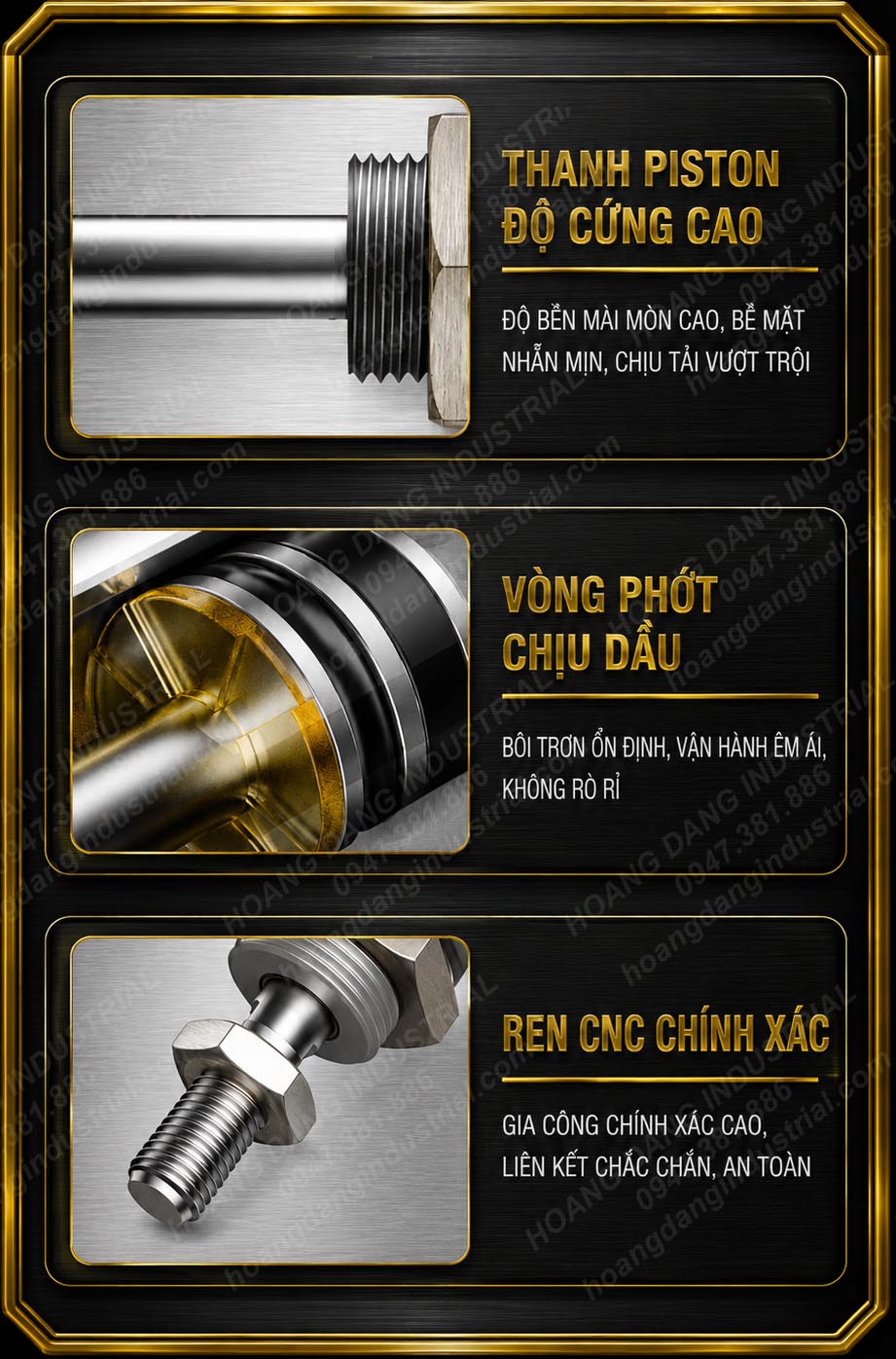 Piston phớt và ren CNC xi lanh inox MA