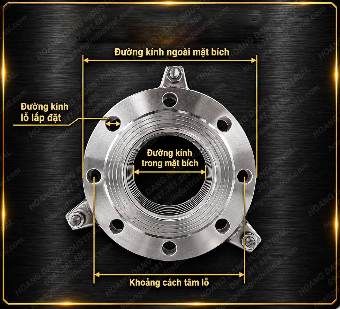 Chi tiết khớp nối giãn nở inox gồm bellows, mặt bích và thanh giằng