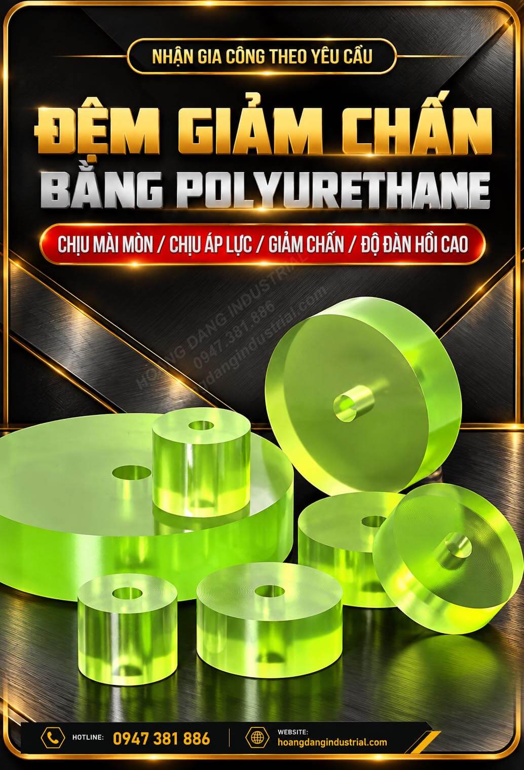 Đệm PU tròn gia công theo yêu cầu kích thước