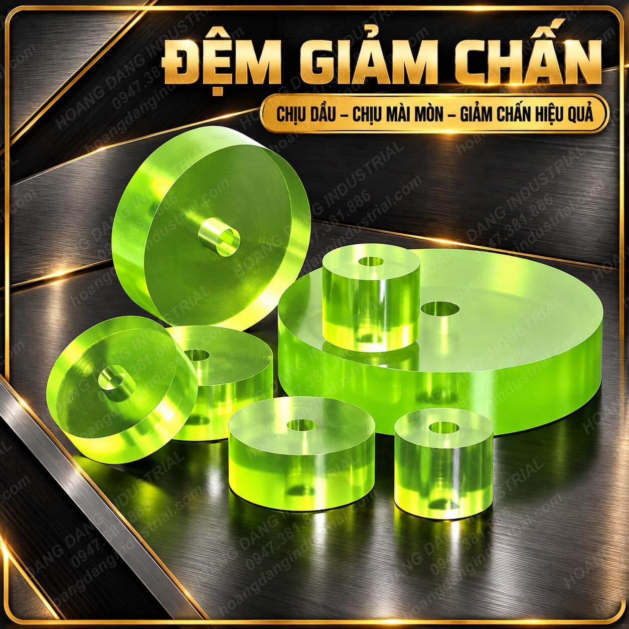 Đệm tròn cao su PU dùng giảm chấn trong công nghiệp