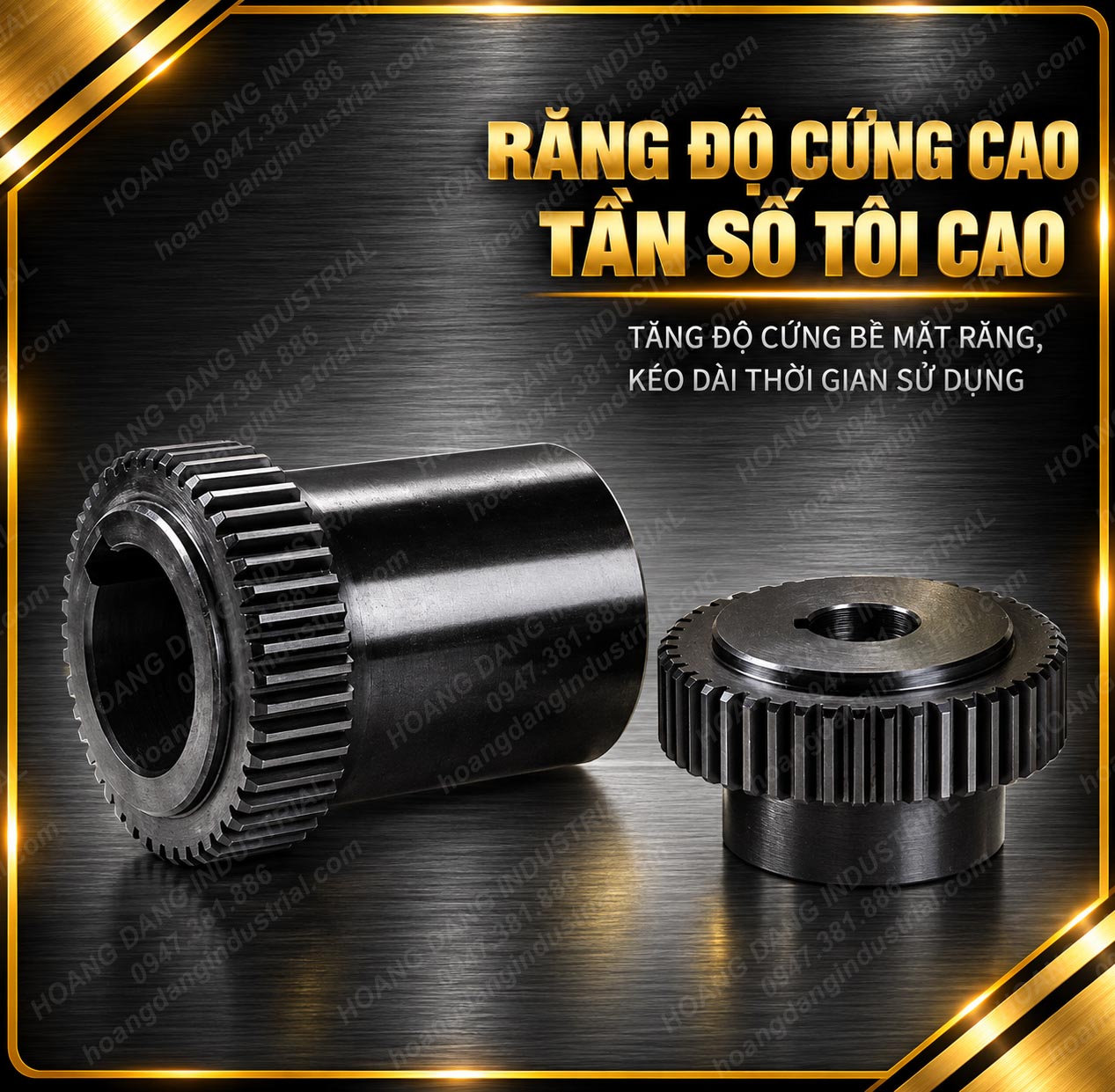 Khớp nối bánh răng NL với bánh răng thép có độ cứng bề mặt cao
