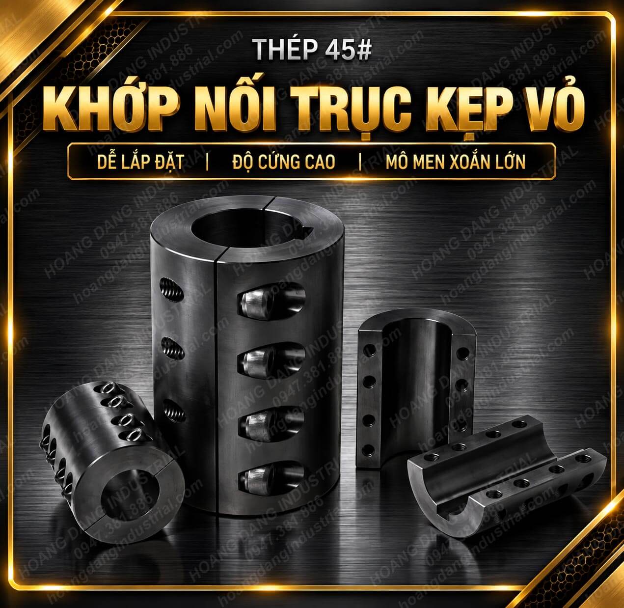 Khớp nối cứng JQ thép 45# dạng kẹp với nhiều kiểu thiết kế