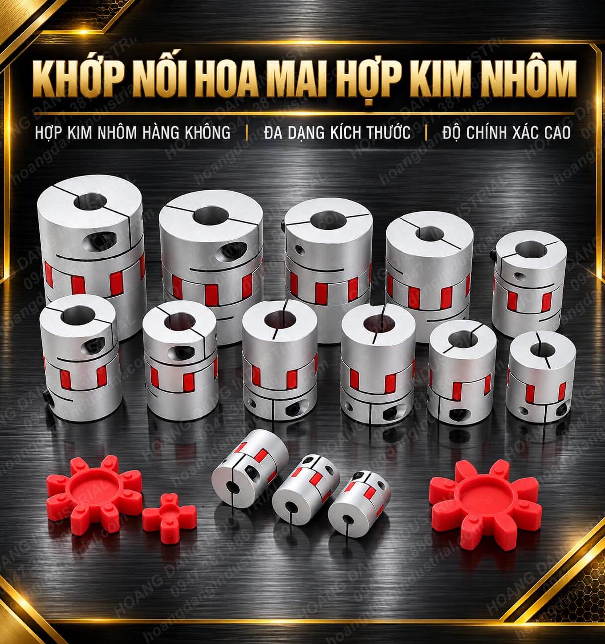 Khớp nối động cơ servo LM bằng hợp kim nhôm với đệm hoa mai PU
