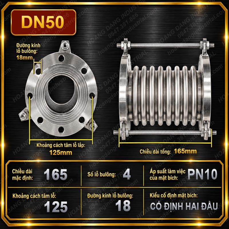 Khớp nối giãn nở inox DN50