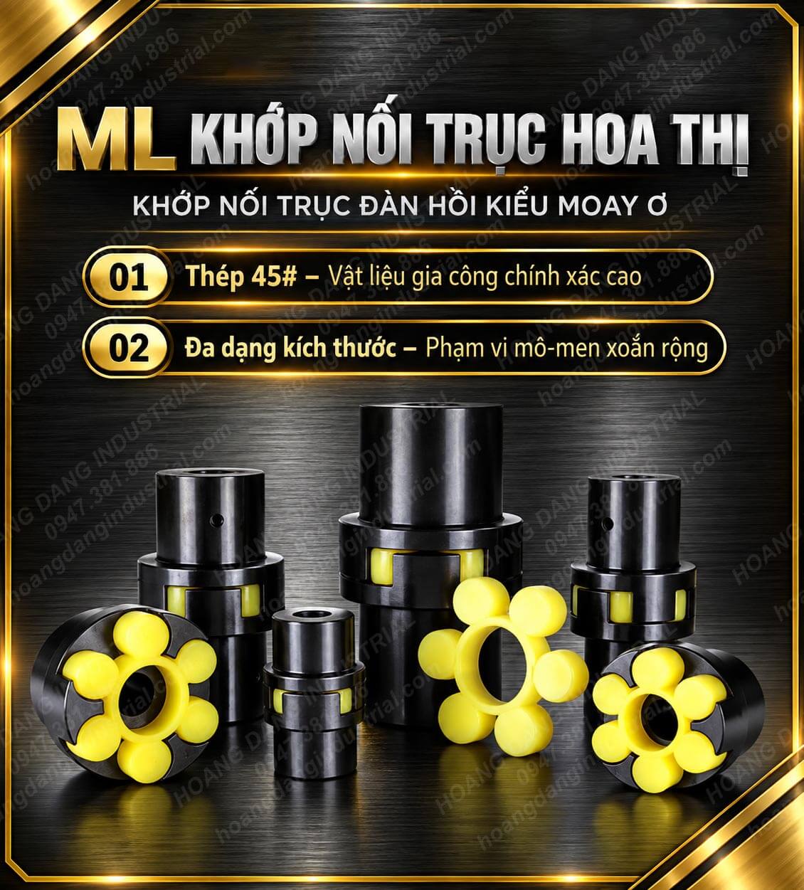 Khớp nối hoa thị ML đa dạng kích thước và mô-men xoắn