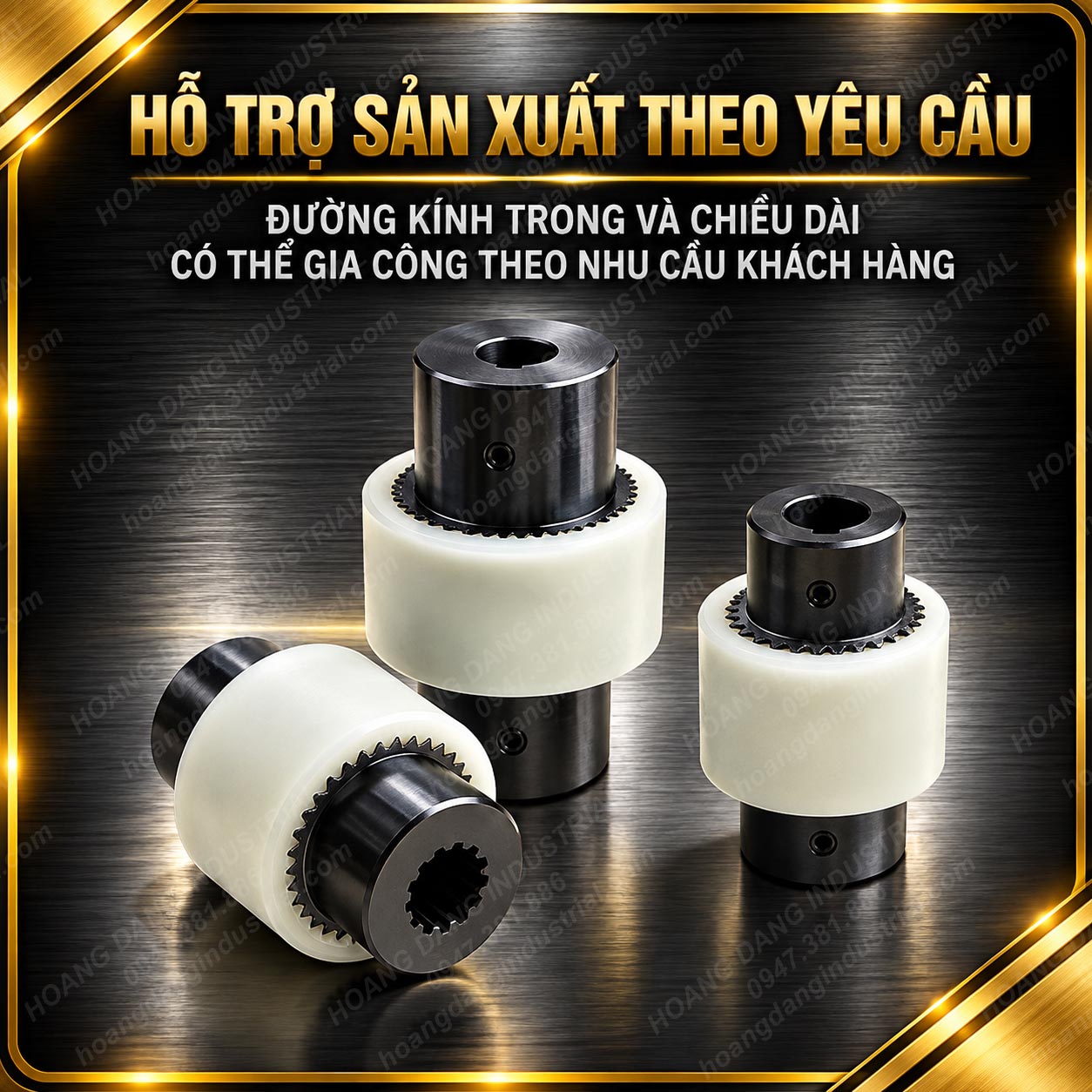 Khớp nối răng vỏ nhựa NL hỗ trợ gia công đường kính trong và chiều dài theo yêu cầu