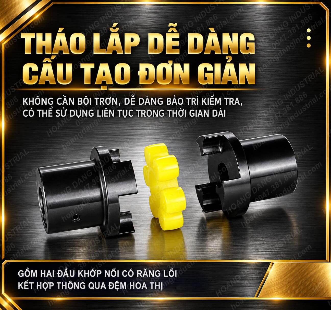 Khớp nối trục hoa thị ML sử dụng đệm giảm chấn PU