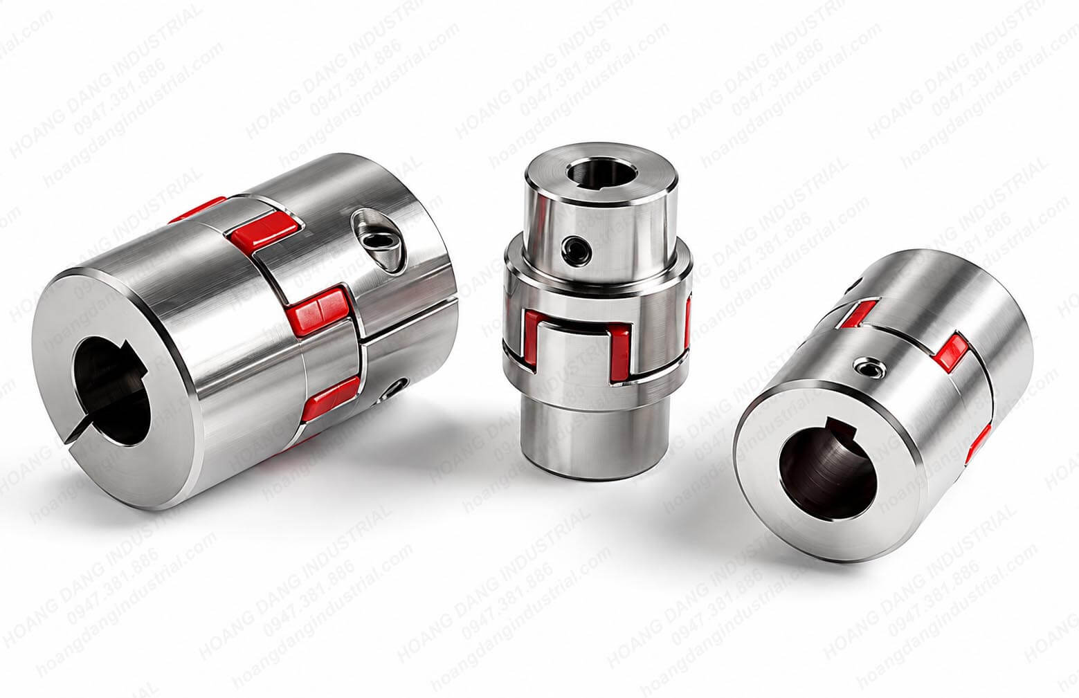 Khớp nối XL inox 304 thực tế với đệm đàn hồi PU màu đỏ