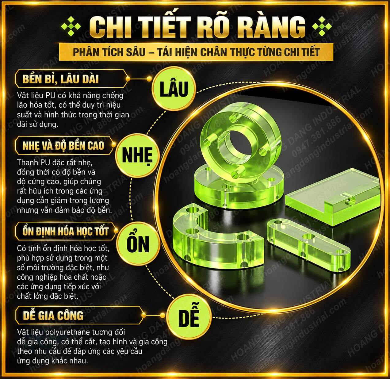 Nhựa PU dạng cây dùng gia công chi tiết kỹ thuật