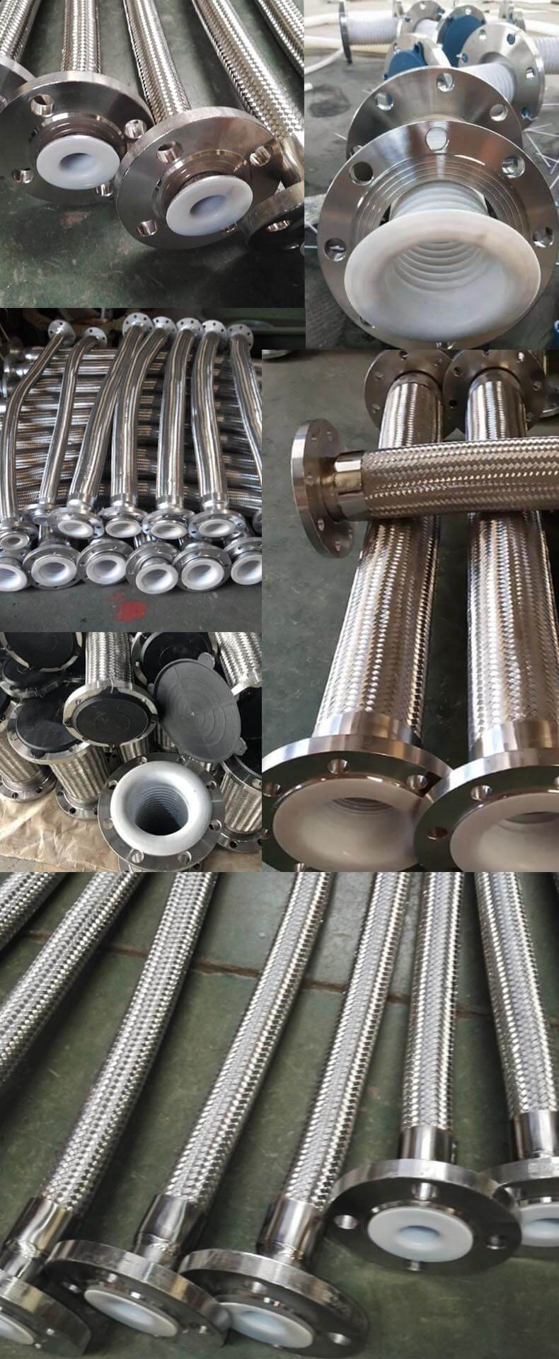 Ống mềm inox lót Teflon PTFE mặt bích sản phẩm thực tế