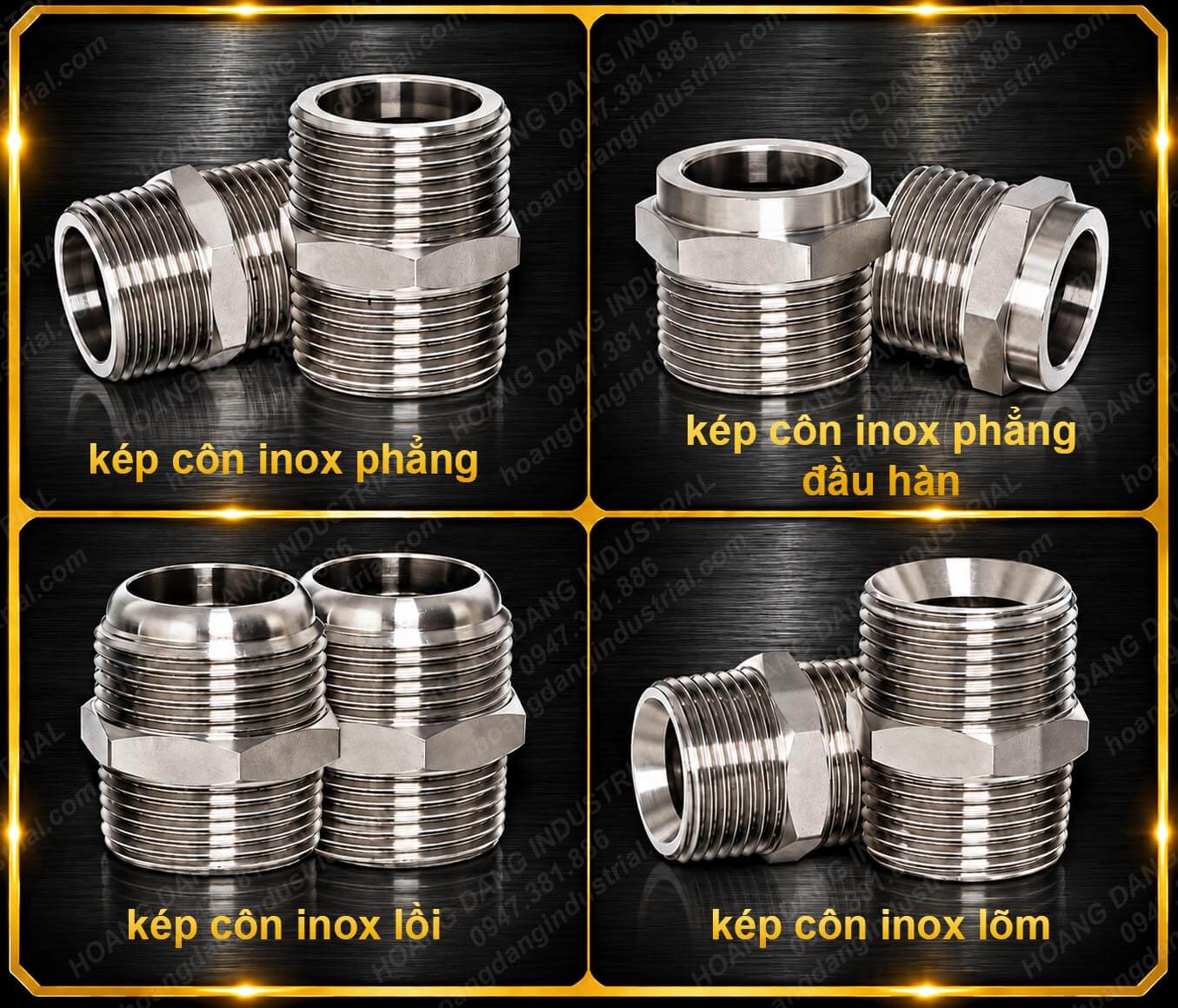 Phân loại kép côn inox lồi lõm phẳng