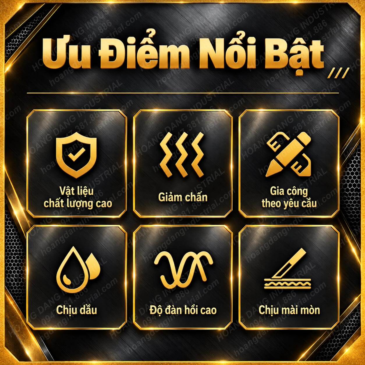 Ưu điểm đệm PU tròn công nghiệp độ đàn hồi cao chịu mài mòn