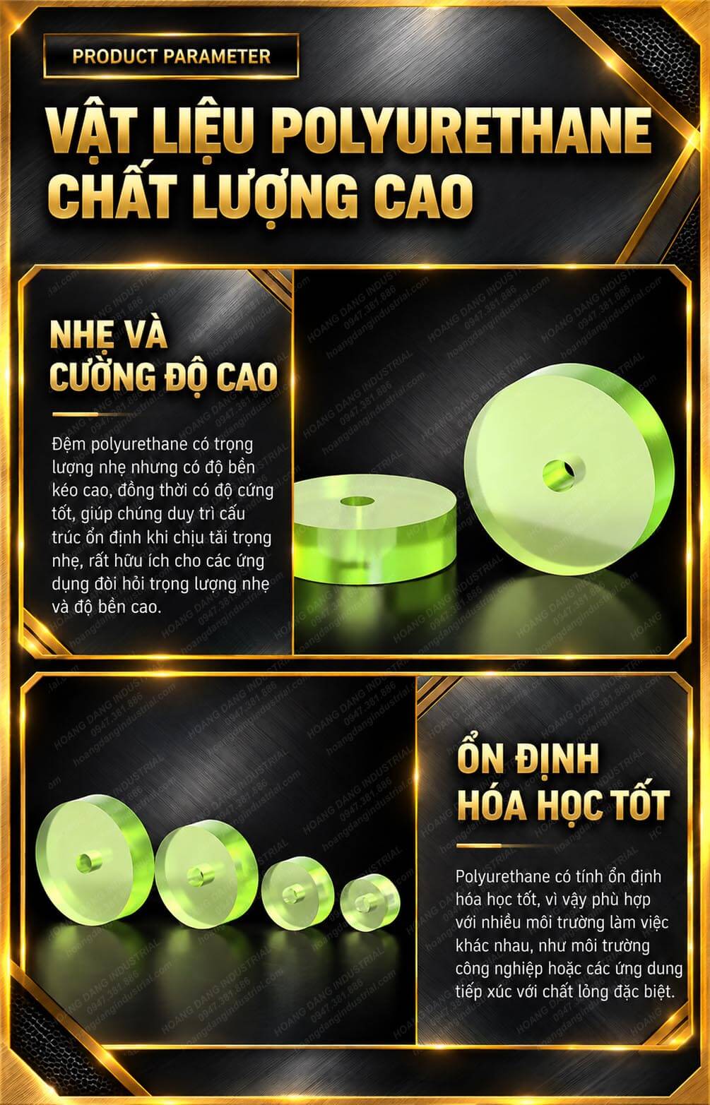 Vật liệu polyurethane PU chất lượng cao dùng làm đệm công nghiệp