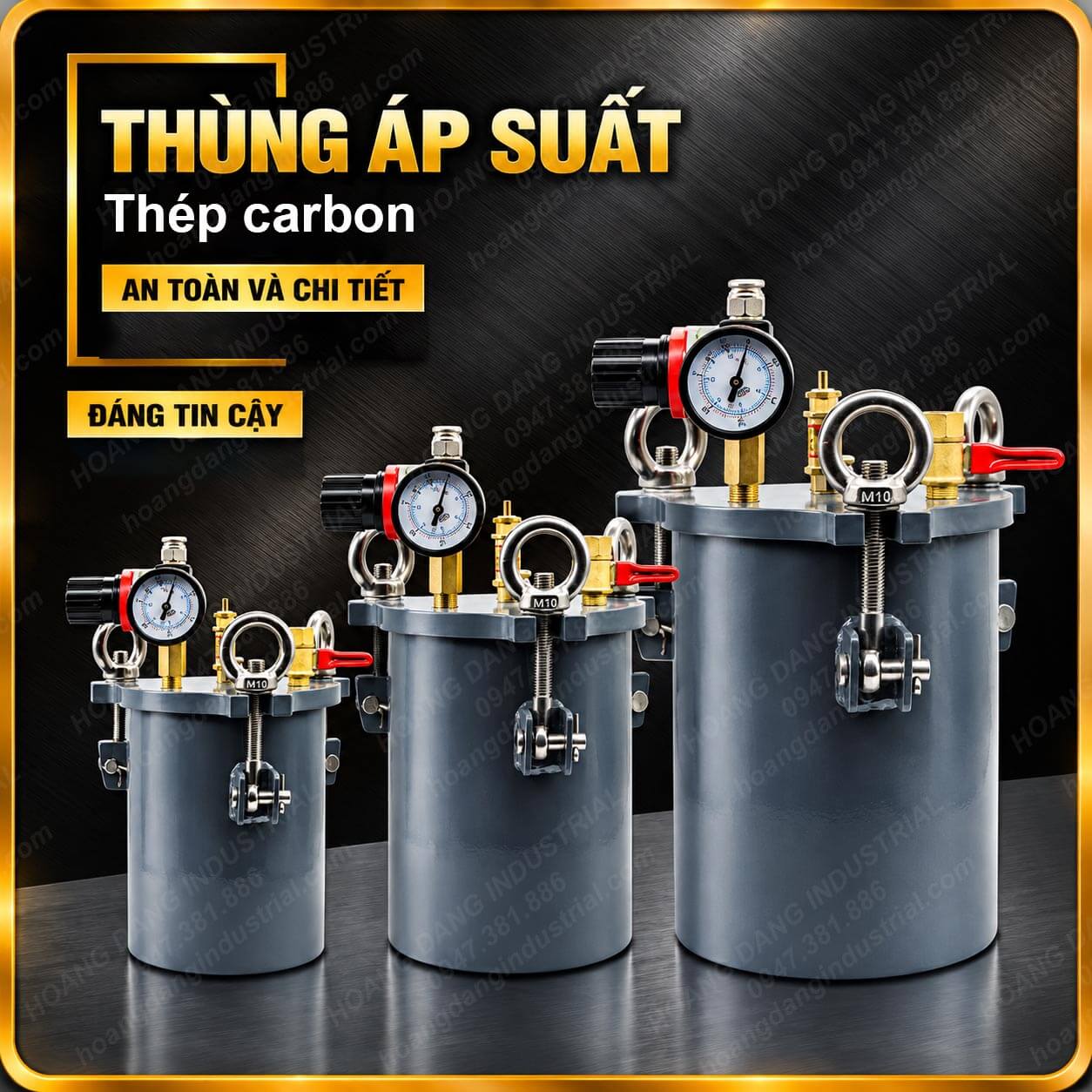 Bình tích áp phân phối keo thép carbon HDI với nhiều kích thước