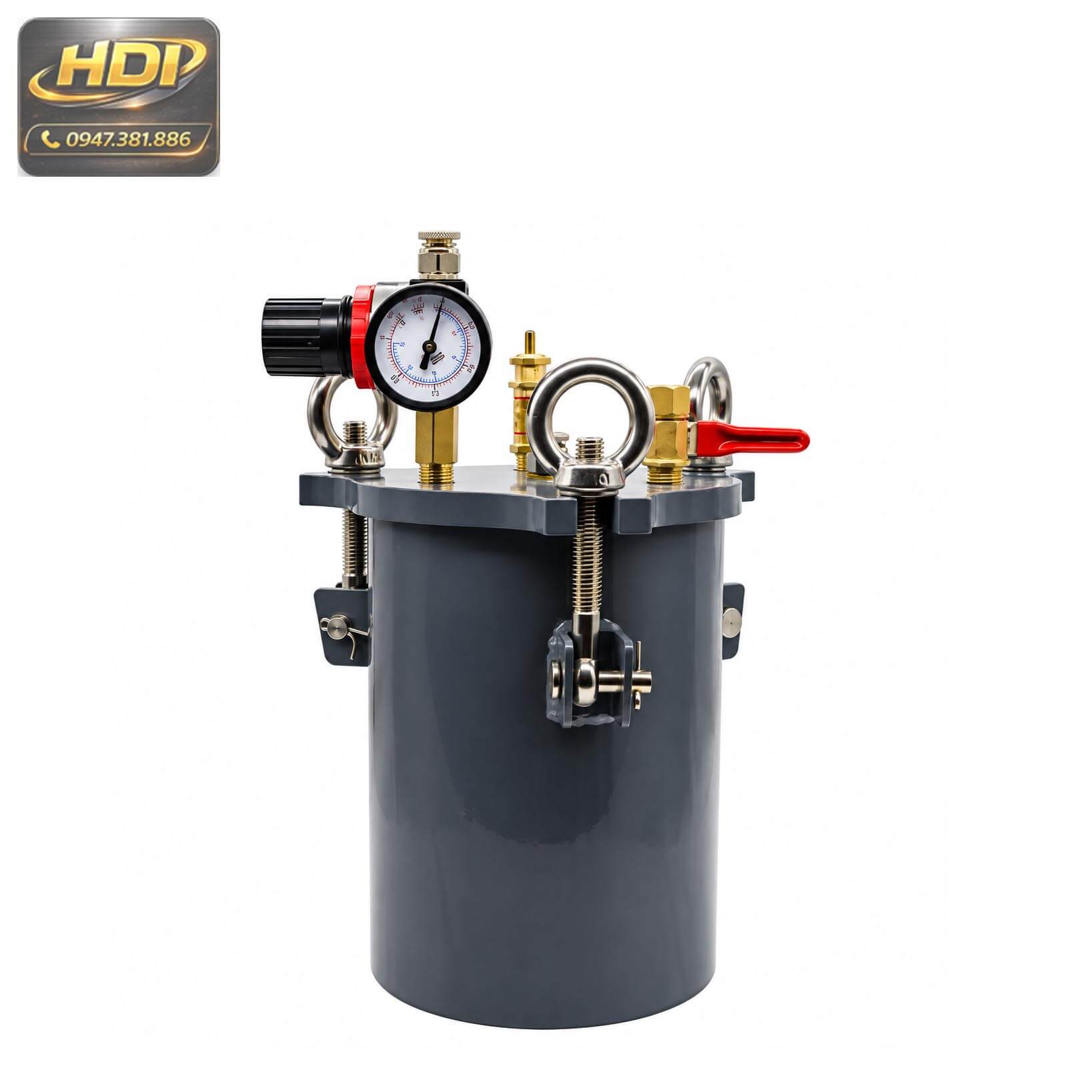 Bình tích áp phân phối keo thép carbon có đồng hồ đo áp suất và van điều chỉnh