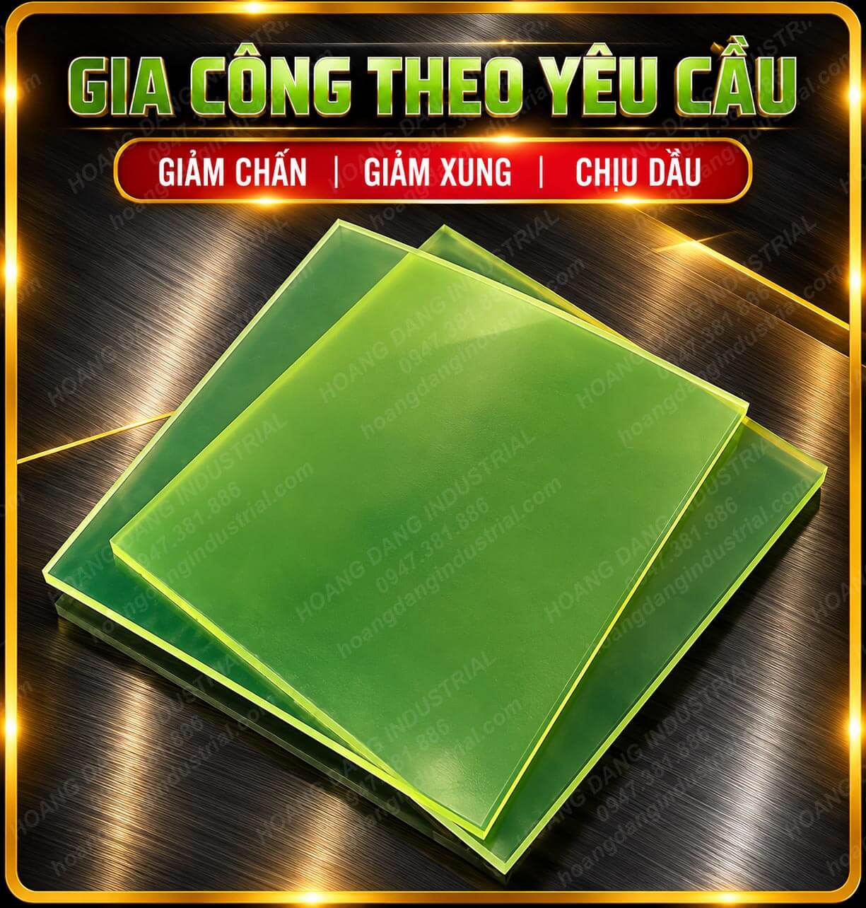 Gia công tấm PU theo yêu cầu giảm chấn giảm xung và chịu dầu