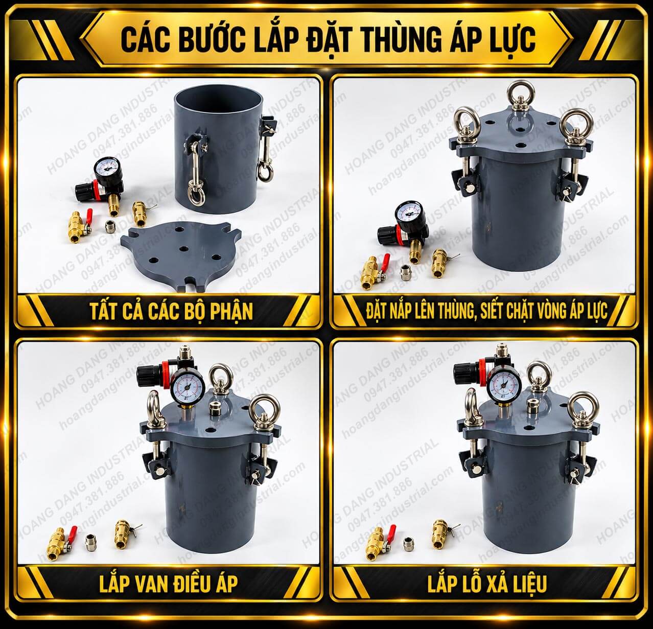 Hướng dẫn lắp đặt thùng áp suất thép carbon và các phụ kiện khí nén