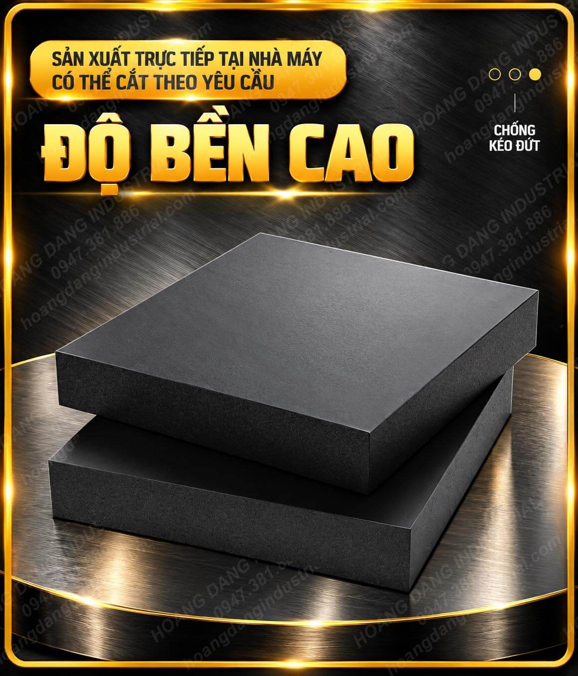 Tấm cao su giảm chấn độ bền cao, sản xuất và cắt theo yêu cầu