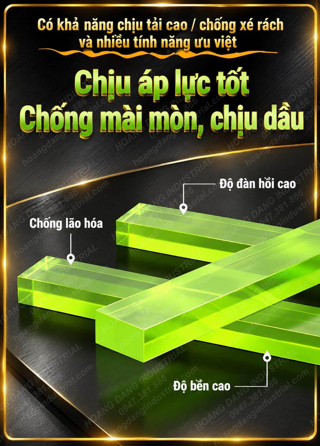 Thanh PU đặc chịu áp lực, chống mài mòn và chịu dầu